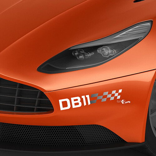 Paar Aston Martin DB11 voorbumper vinyl stickers stickers 2 kleuren - verloop
