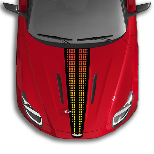 Hood Aston Martin DB11 Stripe Checkerboard Flag Vinyl Decals Stickers - 2 kleuren verloop

