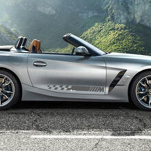 Zijdeur geruite strepen met M-logo BMW Z4 vinyl sticker decaal
 3