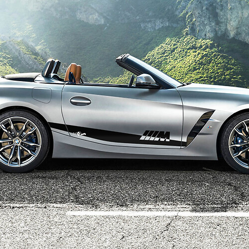Accentstrepen op de zijdeur met M-logo BMW Z4 vinylsticker
