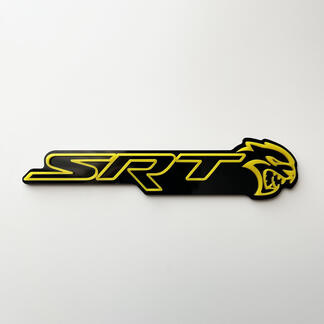 SRT 3D-badge zwart versus geel spatbordbadges embleem
