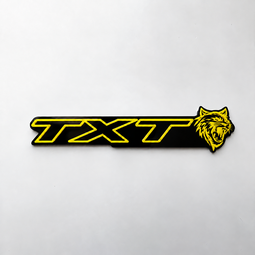 SRT Style Black Yellow Custom TXT Cat 3D — Embleem (spatbord)
