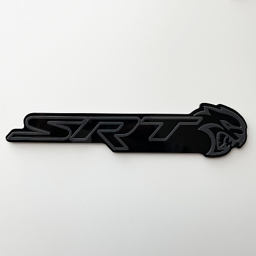 SRT 3D Badge Zwart vs Grijs Spatbordembleem
