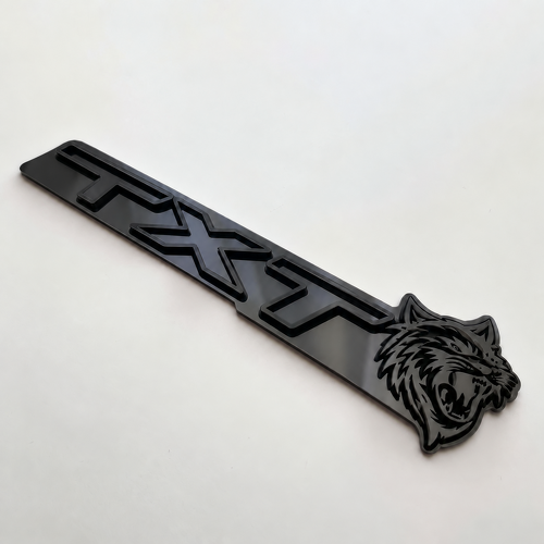 SRT Trackhawk Style Grey Black Custom TXT Cat 3D — Embleem (spatbord)