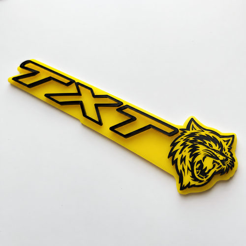 SRT Style Yellow Black Custom TXT Cat 3D — Embleem (spatbord)