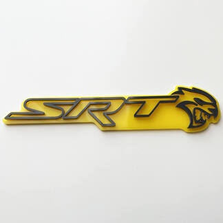 SRT 3D-badge geel versus grijs spatbordbadges embleem
