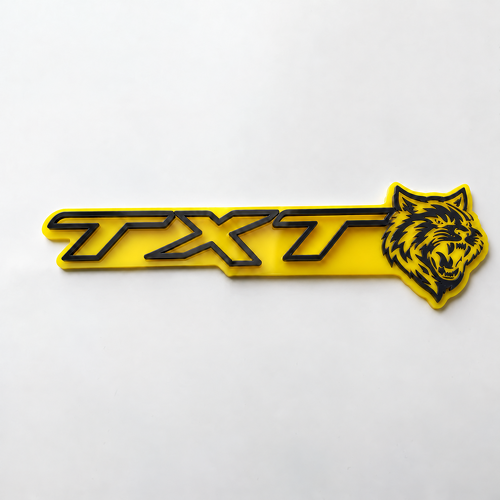 SRT Style Yellow Grey Custom TXT Cat 3D — Embleem (spatbord)