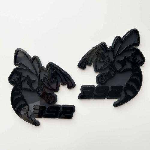 Hornet Bee 392 3D Badge Grijs vs Zwart Spatbordembleem
