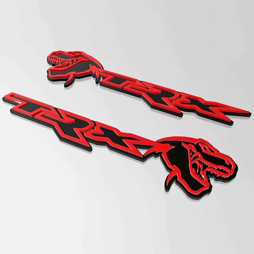 TRX 3D-badge zwart versus rood spatbordbadge-embleem 2
