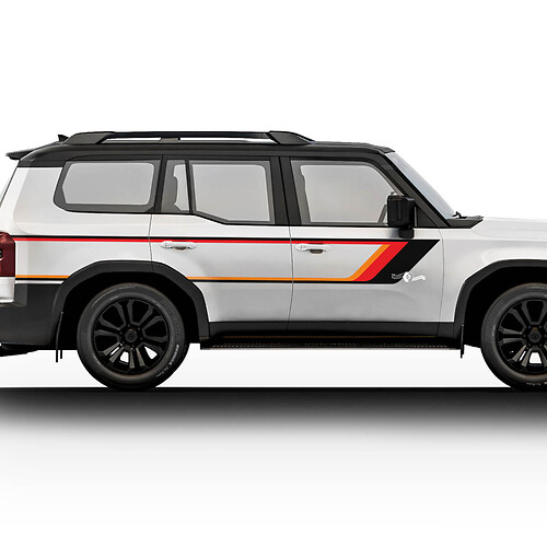 Toyota Land Cruiser Vintage zijdeur strepen sticker sticker kit – aangepaste vinylafbeeldingen
