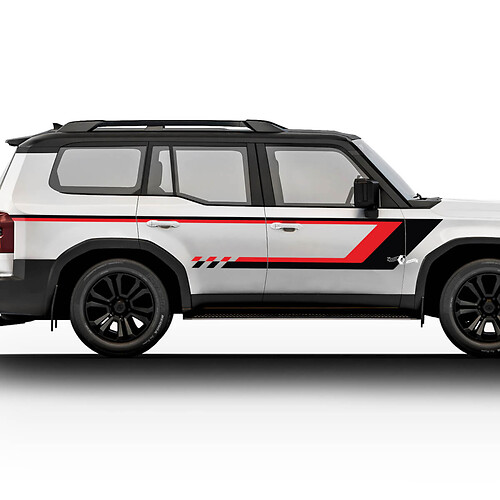 Toyota Land Cruiser Vintage zijdeuren geruite strepen stickers stickers vinyl grafische stickers stickers kit
