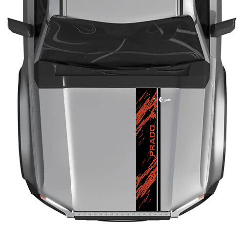 2024 Toyota Land Cruiser Prado Hood Stripe vernietigde stickers Vinyl grafische stickers 2 kleuren
