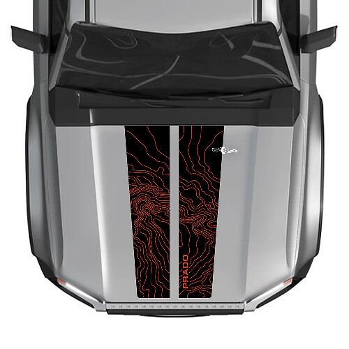 Kap voor 2024 Toyota Land Cruiser Prado stickers split vinyl grafische stickers 2 kleuren
