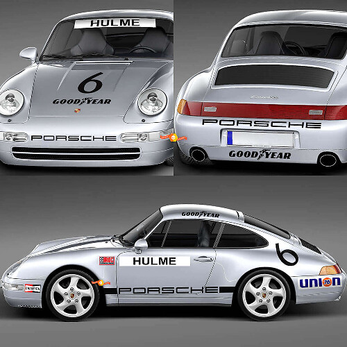 1974 Porsche 911 Racing Sticker Decal Set - Klassieke vinylafbeeldingen voor restauratie en aanpassing
