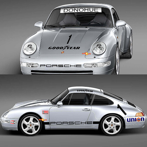 1974 Porsche 911 Racing Sticker Decal Set - Klassieke vinylafbeeldingen voor restauratie en aanpassing 3
