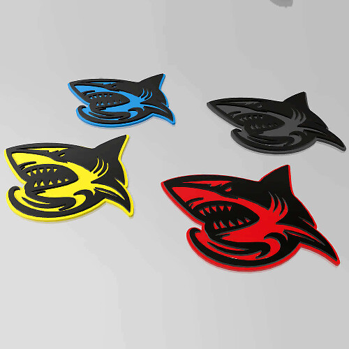 Shark Hellshark 3D-badge spatbordemblemen embleem 2