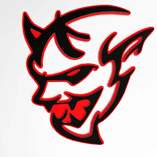 Dodge Demon 3D-badge Spatbordbadges embleem rood versus zwart 2
