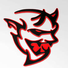 Dodge Demon 3D-badge Spatbordbadges embleem rood versus zwart 2
 3