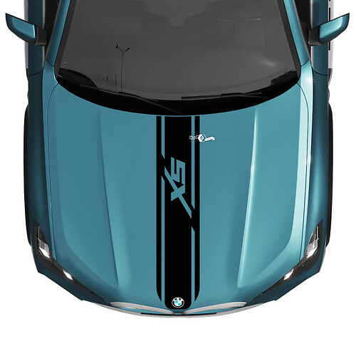 BMW X5 G05 Hood Custom Stripe Sticker sticker - Vinyl Graphics voor een strakke, sportieve look

