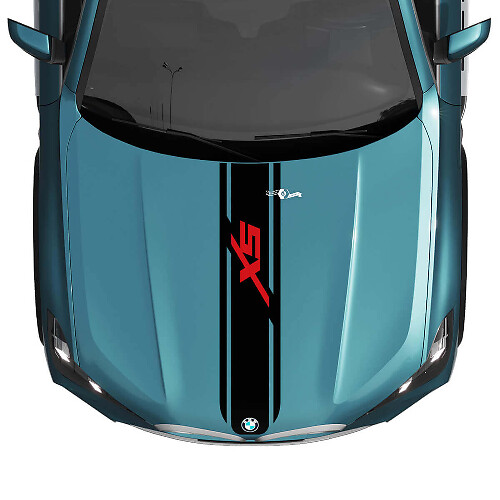 BMW X5 G05 Hood Custom Stripe Sticker sticker - Vinyl 2 kleuren
