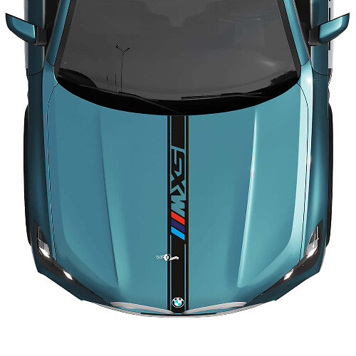 BMW X5 G05 Hood Custom Stripe Sticker sticker - Vinyl M kleuren M Performance
