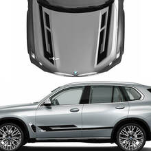 Unieke tweekleurige motorkap- en zijaccentstickerset voor BMW X5 G05 - aangepaste vinylafbeeldingenstickers
 2