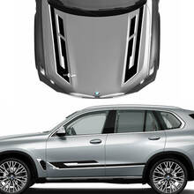 Unieke tweekleurige motorkap- en zijaccentstickerset voor BMW X5 G05 - aangepaste vinylafbeeldingenstickers
 3