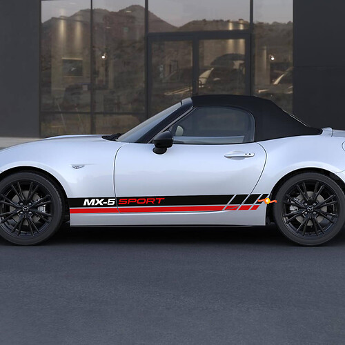 Mazda MX-5 Sport Miata Side Stripe Decal Sticker - Aangepaste vinylsticker
