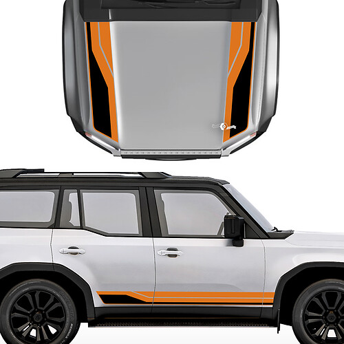 Toyota Land Cruiser Prado motorkap en zijkanten strepen stickers sticker - vinyl grafische kit
