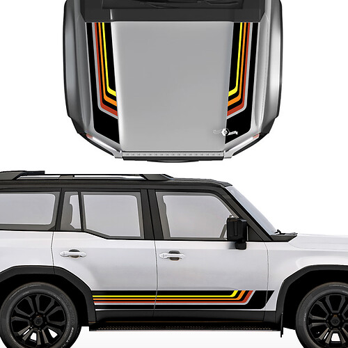 Toyota Land Cruiser Prado motorkap en zijkanten strepen stickers sticker - vinyl grafische kit
