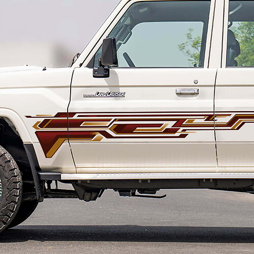 Retro Side Classic Stripes Sticker Decal Kit voor Toyota Land Cruiser GRJ76 - Aangepaste vinylafbeeldingen
