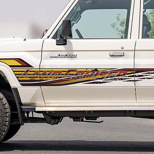 Retro Side Classic Stripes Sticker Decal Kit voor Toyota Land Cruiser GRJ76 - Aangepaste vinylafbeeldingen 2
