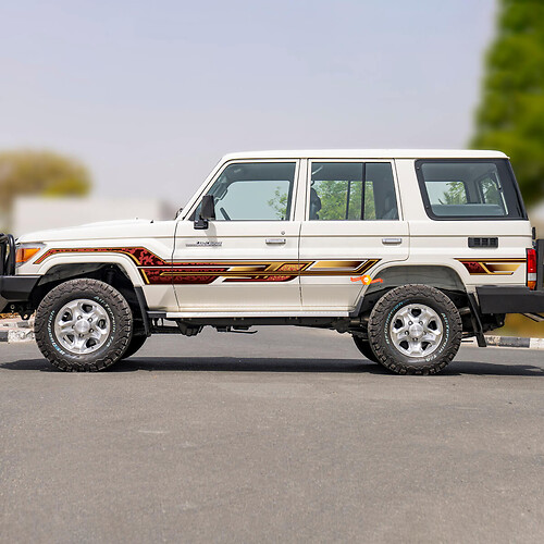 Retro Side Classic Stripes Sticker Decal Kit voor Toyota Land Cruiser GRJ76 - Aangepaste vinylafbeeldingen 3
