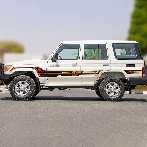 Retro Side Classic Stripes Sticker Decal Kit voor Toyota Land Cruiser GRJ76 - Aangepaste vinylafbeeldingen 3
