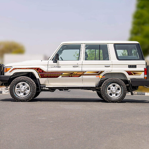 Retro Side Classic Strepen Sticker Graphics Decal Kit 2 voor Toyota Land Cruiser