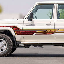 Retro Side Classic Strepen Sticker Graphics Decal Kit 2 voor Toyota Land Cruiser 2