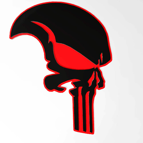 Punisher-stijl schedel 3D spatbordbadge-embleem