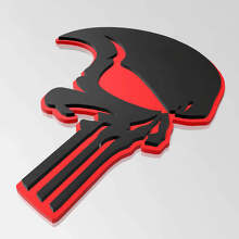 Punisher-stijl schedel 3D spatbordbadge-embleem_2