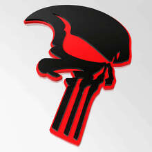 Punisher-stijl schedel 3D spatbordbadge-embleem_3