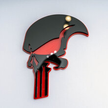 Punisher-stijl schedel 3D spatbordbadge-embleem_4