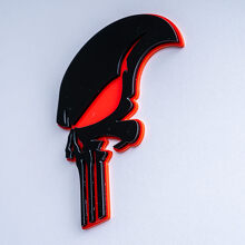 Punisher-stijl schedel 3D spatbordbadge-embleem_6