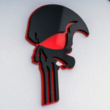 Punisher-stijl schedel 3D spatbordbadge-embleem_7