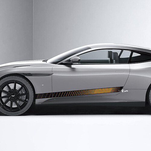 Zijkant Aston Martin DB11 Honingraat zijdeuren Vinylstickers Stickers 2 kleuren
