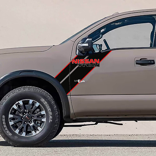 Twin Stripes Front Fender Deur Vinyl Decal Kit voor Nissan Titan