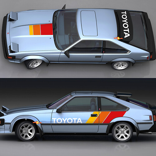 Toyota Celica Supra 1980 TRD Vintage strepen stickers - aangepaste grafische wrap

