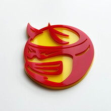 Aangepaste 3D Badge Drag Bee Demon Dodge Charger Challenger logo Fender Badges embleem rood en geel
 2