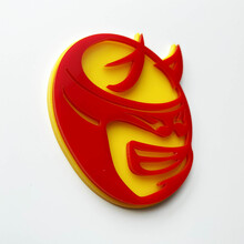 Aangepaste 3D Badge Drag Bee Demon Dodge Charger Challenger logo Fender Badges embleem rood en geel
 3