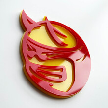 Aangepaste 3D Badge Drag Bee Demon Dodge Charger Challenger logo Fender Badges embleem rood en geel
 4