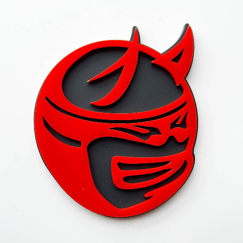Aangepaste 3D Badge Drag Bee Demon Dodge Charger Challenger logo Fender Badges embleem rood en grijs
