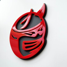 Aangepaste 3D Badge Drag Bee Demon Dodge Charger Challenger logo Fender Badges embleem rood en grijs
 3
